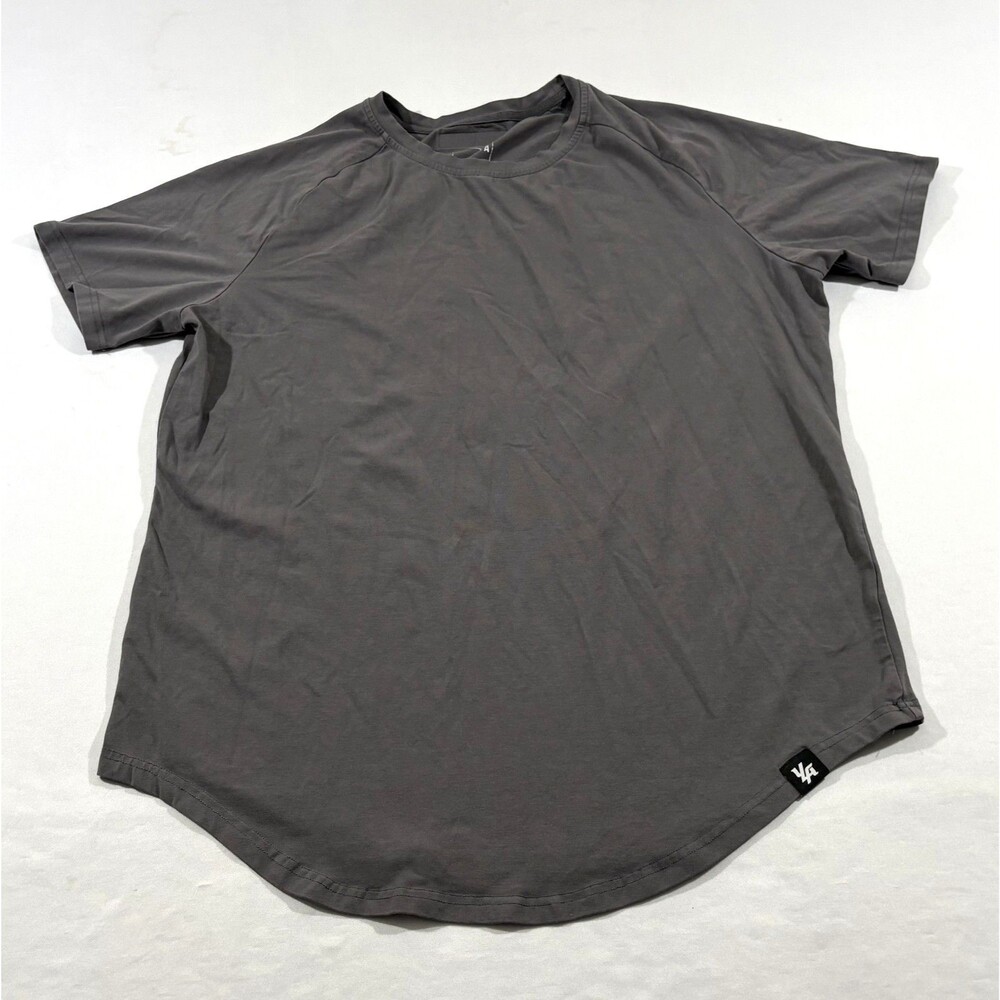 YoungLA Gray Crew 403 Scalloped Soft Stretch Elite Tee Cotton Stretch Gym XL